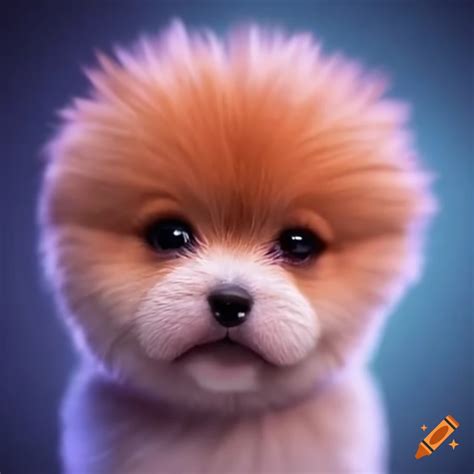 Fluffy puppy with diamond eyes on Craiyon