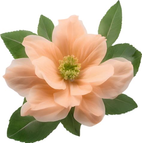 AI generated Peach color flower. Close-up glowing translucent peach color flower. 38511133 PNG