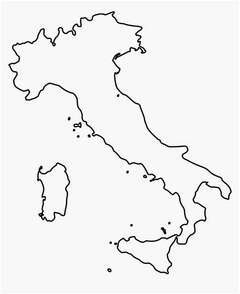 Outline Map Of Italy Printable ~ Free Printable Coloring - Blank Outline Of Italy, HD Png ...