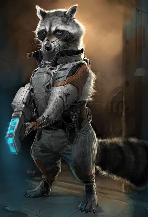 Amazing GUARDIANS OF THE GALAXY Howard the Duck and Rocket Racoon Concept Art by Ryan Meinerding ...