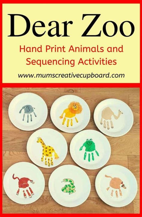 Dear Zoo Activities: Hand Print Animals For Little Ones - Mum's Creative Cupboard