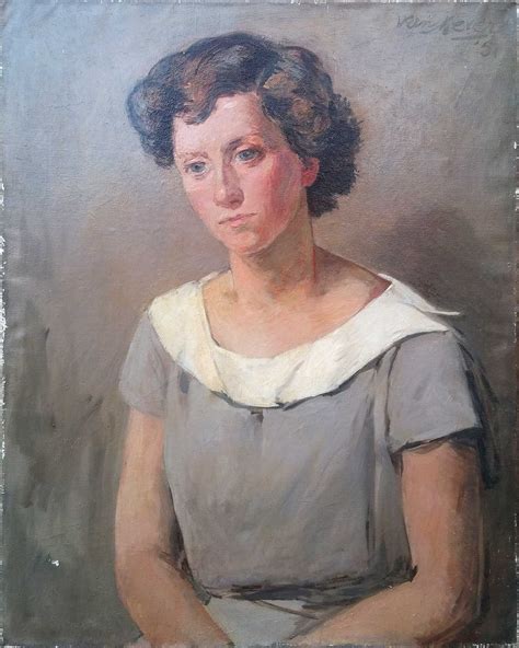 Arie van Mever - Portret van een dame - olieverf 1951 - 20334 Verkocht | Kunstveiling.nl