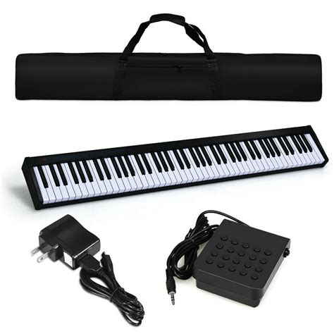 Costway 88 Keys Portable Digital Piano w/ Power Supply Sustain Pedal ...