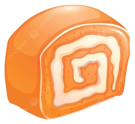 Orange Cake Roll With Cream Whipped Cream White Cartoon Vector, Whipped Cream, White, Cartoon ...