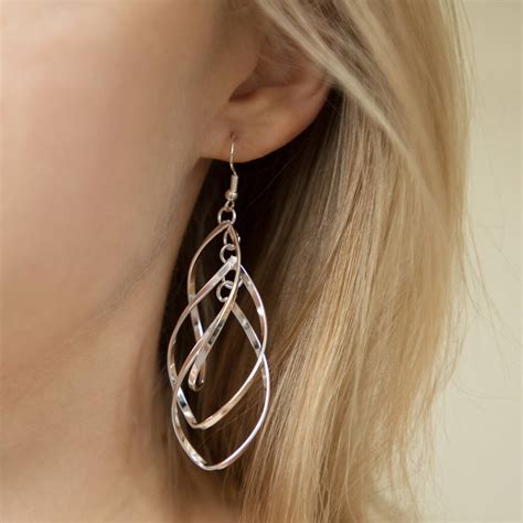 Silver Colour Multi Swirl Long Drop Earrings By Brand X