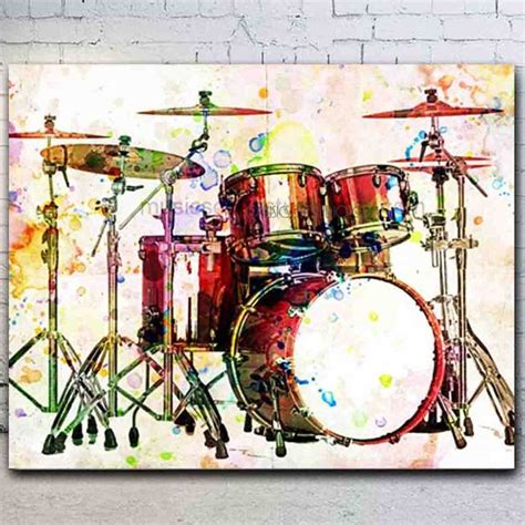 Drum art, drum set, drummer gift, drums, drum wall art, drums canvas, drum sticks, drummers ...