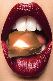 a woman's mouth with gold foil on it