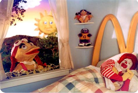 Birdie the Early Bird tries to wake up Ronald McDonald so they can go to breakfast at McDonald’s ...