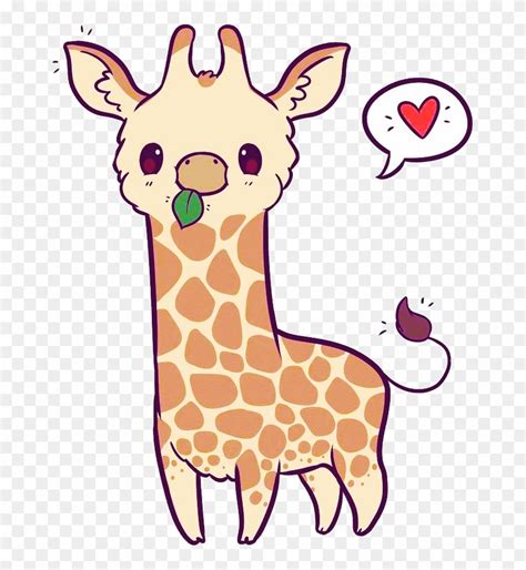 #giraffe #heart #kawaii #chibi #art #naomilord #cute - Kawaii Giraffe Clipart (#4904638 ...