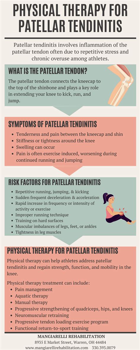 Physical Therapy for Patellar Tendinitis Infographic-Mangiarelli Rehabilitation