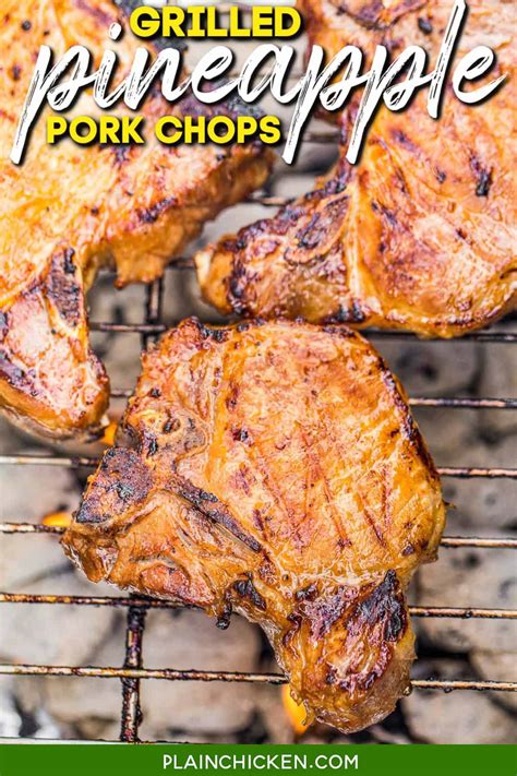 Grilled Pineapple Pork Chops - Plain Chicken