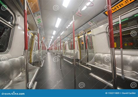 Interior of a Mostly Empty MTR Train Car in Hong Kong Editorial Stock ...