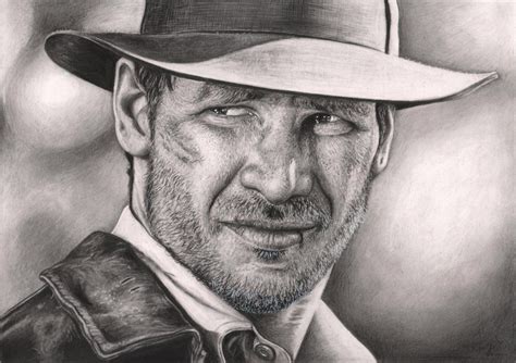 Harrison Ford as INDIANA JONES graphite drawing by *Pen-Tacular-Artist on deviantART | Graphite ...