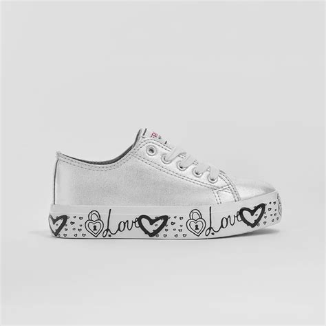 Zapatillas de Niña Lona Estampado Plata – Conguitos ES Girls Sneakers, Girls Shoes, Silver Color ...