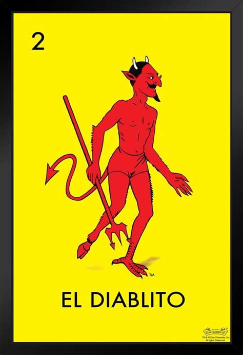 02 El Diablito Devil Loteria Card Mexican Bingo Poster Mexico Lottery ...