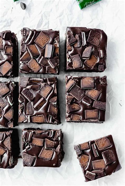 Andes Mint Brownies (Chocolate Mint Brownies) - Delicious Little Bites