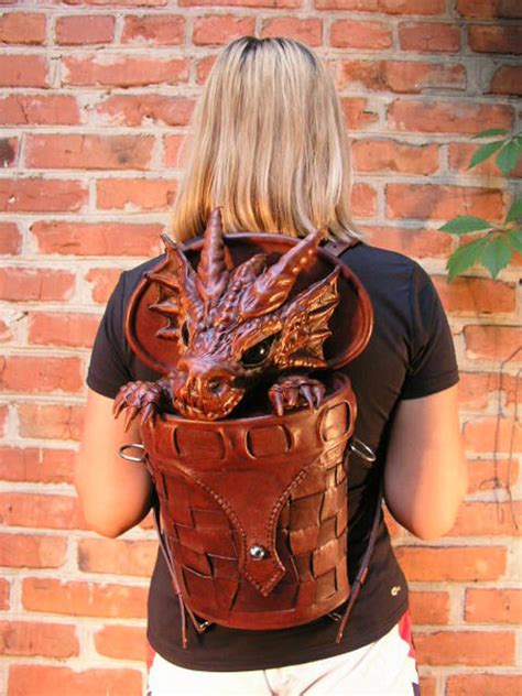 Dragon in Basket Leather Bag-Backpack