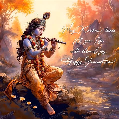 Lord Krishna digital art HD wallpaper, Happy Krishna Janmashtami wishes with quotes poster image ...