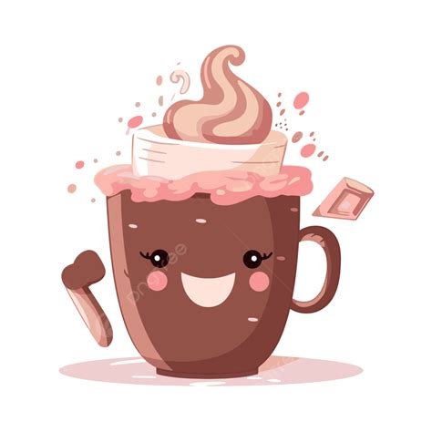 Hot Cocoa Clipart Cute Hot Cocoa Cup With A Smile Cartoon Vector, Hot Cocoa, Clipart, Cartoon ...