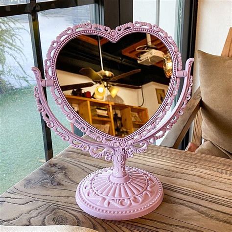 Left wind Wind Double-sided Makeup Mirror Heart Princess Mirror ...