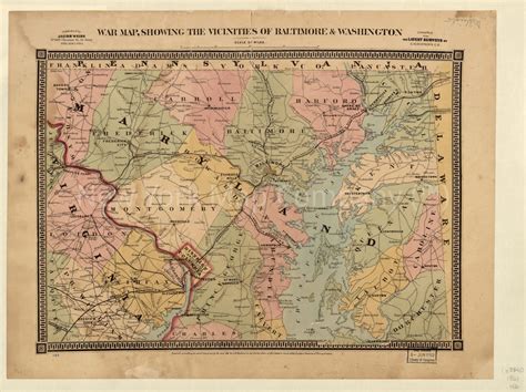 1861 MAP| WAR map, showing the vicinities of Baltimore & Washington,| Civil War| £27.74 ...