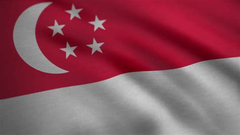 Singapore national flag. Waving flag of Singapore. Seamless Looping ...