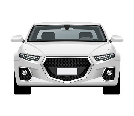 Modern Generic Car Front View Of Realistic Detailed Vector Car Middle Class Sedan Isolated On ...