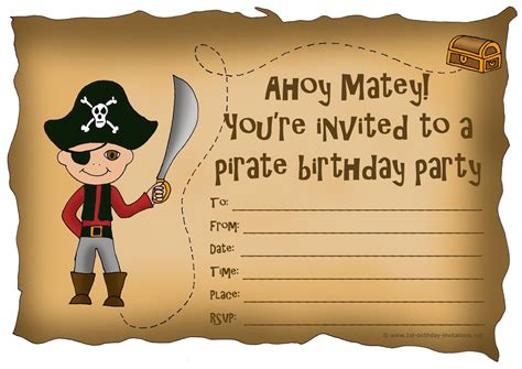 How To Pirate Birthday Invitations Designs For | Egreetingecards.com ...