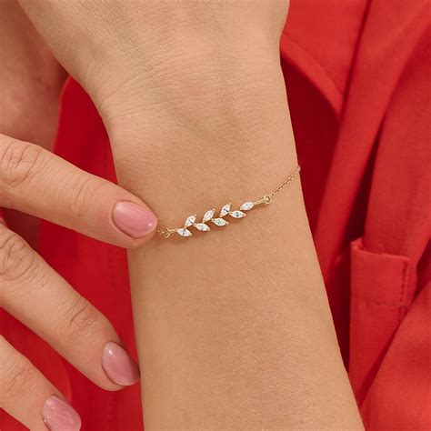 Tennis bracelet braided leaf luxury diamond gold leaf – Artofit