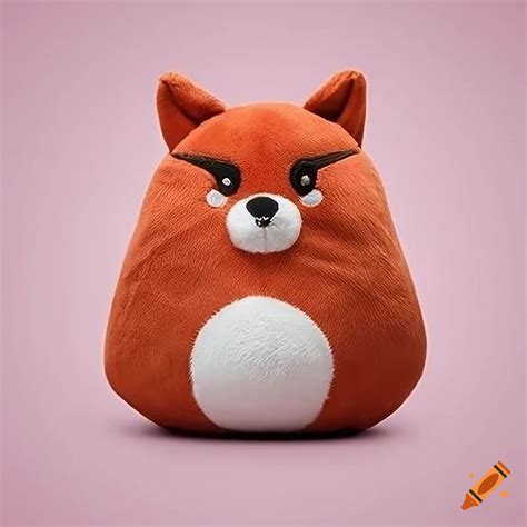 Kawaii fox plush toy with grumpy expression on Craiyon