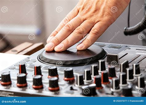 DJ is scratching stock image. Image of relax, disco, digital - 25237377