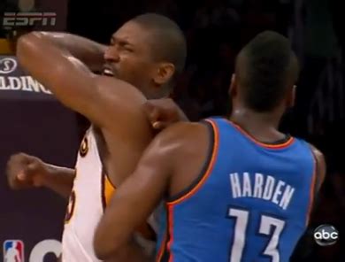 Video: Metta World Peace With a Vicious Elbow to James Harden's Head | SLAM