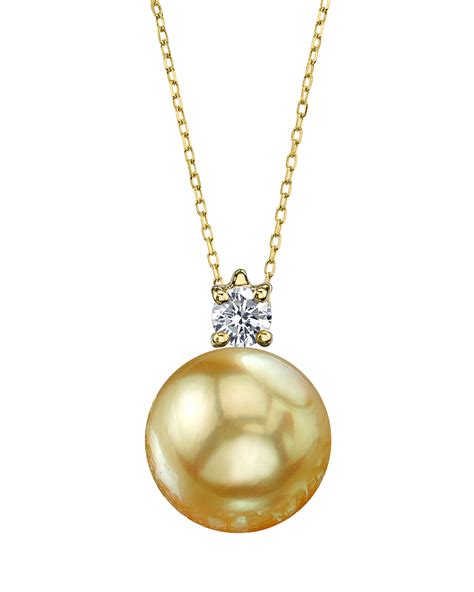 Golden South Sea Pearl & Diamond Ellie Pendant