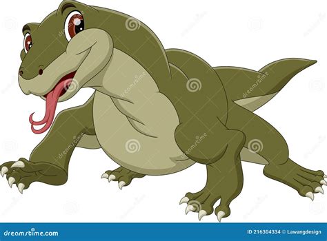 Komodo dragon cartoon stock vector. Illustration of black - 216304334