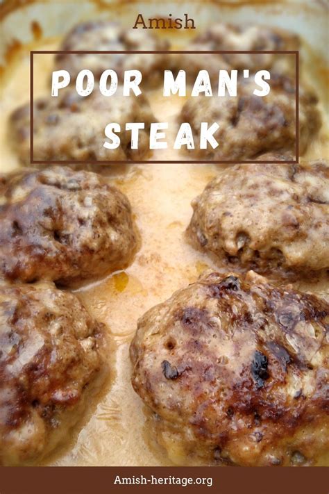 Poor mans steak in mushroom gravy Baked Hamburger Patties, Hamburger Steak Recipes, Hamburger ...