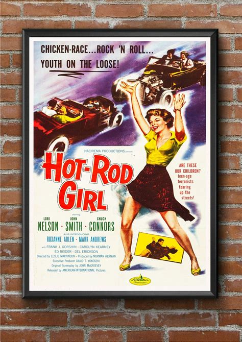 Vintage Movie Poster Hot Rod Girl 1950'S Rock 'N Roll Poster Wall Art – Poster | Canvas Wall Art ...