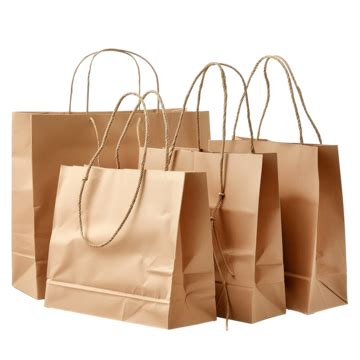 Shopping Bags From Craft Paper Set, Business, White, Modern PNG Transparent Image and Clipart ...