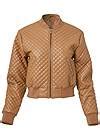 FAUX LEATHER BOMBER JACKET in Light Brown | VENUS