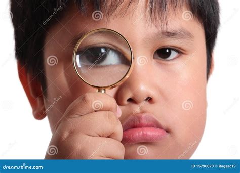 Child With Magnifying Glass Stock Image | CartoonDealer.com #13331743