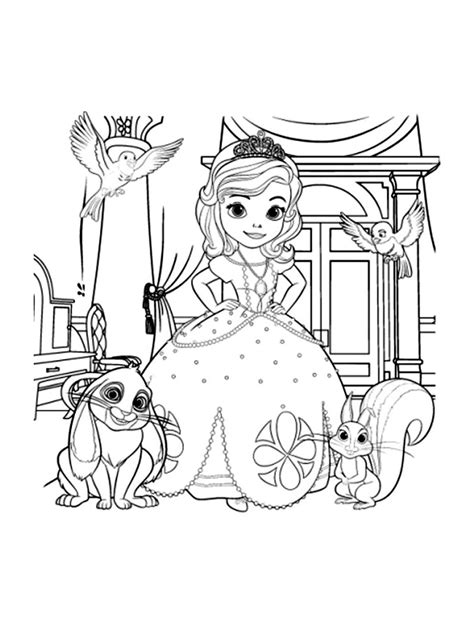 Free coloring page of Princess Sofia (Disney) - Sofia the First Coloring Pages for Kids