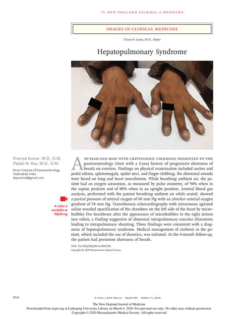 (PDF) Hepatopulmonary Syndrome