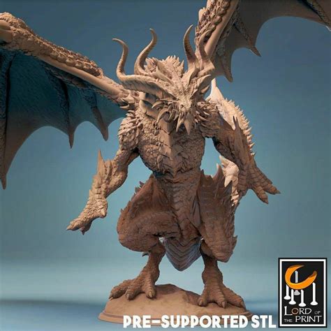 Bahamut, The Platinum Dragon Miniature – MageCraft Miniatures