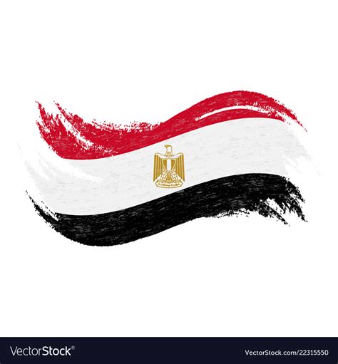 National flag egypt designed using brush Vector Image