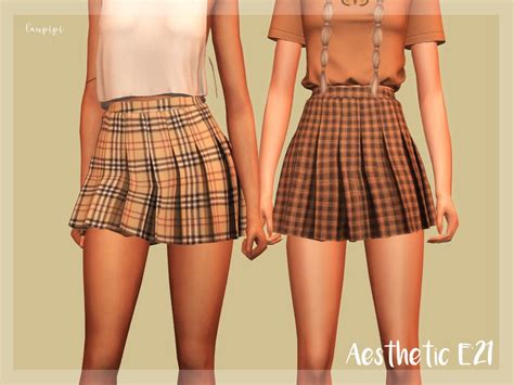 Sims 4 — Pleated Skirt - BT384 by @laupipisims — Let's start 2021 with this little Aesthetic ...