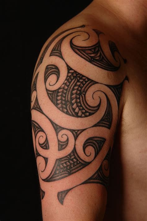Tribal Quarter Sleeve Tattoo Designs - Polynesian Sleeve Tattoo Half Tattoos Designs Samoan Arm ...
