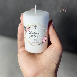 Personalized Baptism Candle Baptism Candle, Baptism Favors,unity Custom Candle, Communion ...