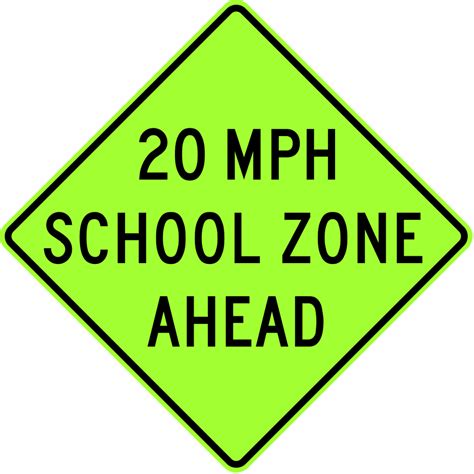 School Speed zone ahead (word legend) Safety Notice Signs For Work ...