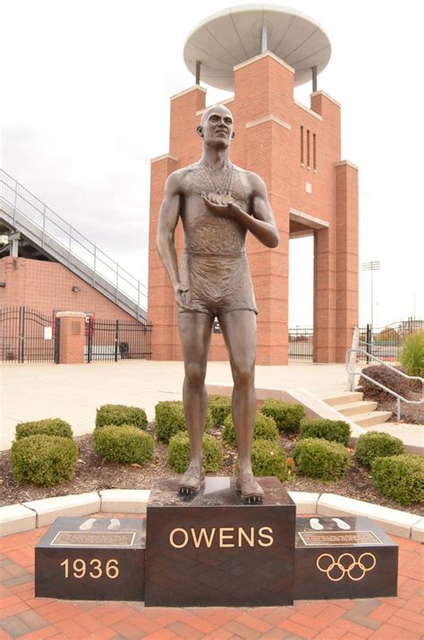 Statue of Jesse Owens outside his track stadium at The Ohio State University, his Alma Mater ...