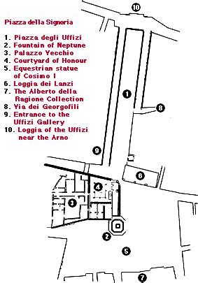 Compass Map: [Florence Map] + Piazza della Signoria or Palazzo Vecchio - Florence, Italy