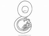 Sousaphone Tuba Coloring Page For Kids  Free Printable sketch template